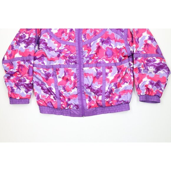 Vtg 90s Streetwear Womens Large Abstract 2 Piece Windbreaker Track Suit Joggers - Picture 4 of 16